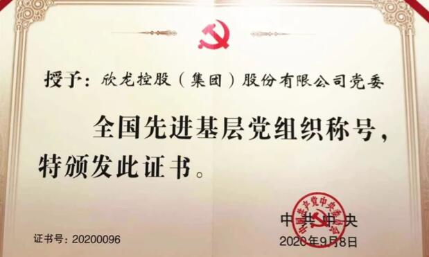 【動態新聞】表彰！欣龍控股榮獲兩項國家級重要榮譽